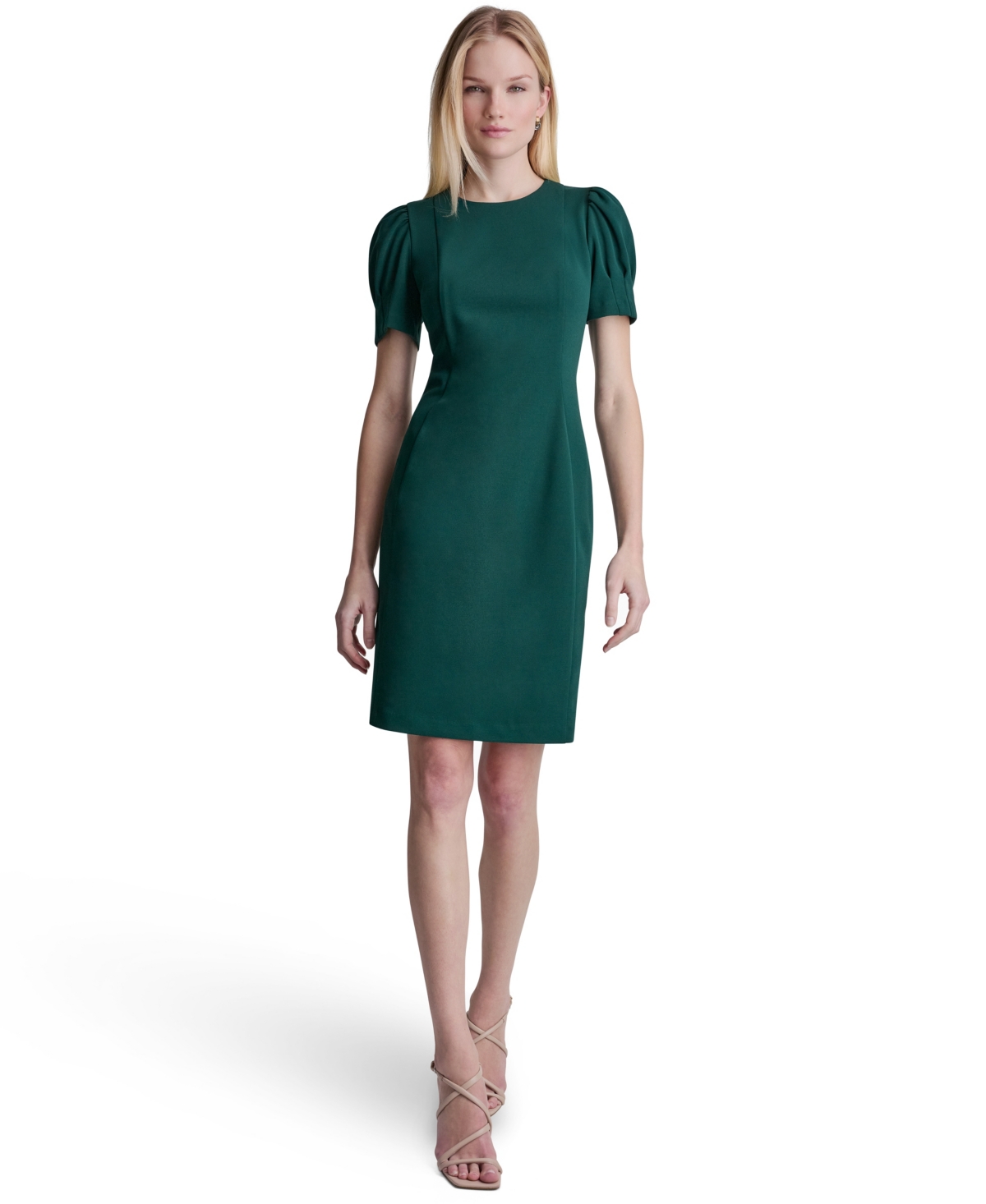 Dkny Women's Puff-Sleeve Crewneck Sheath Dress