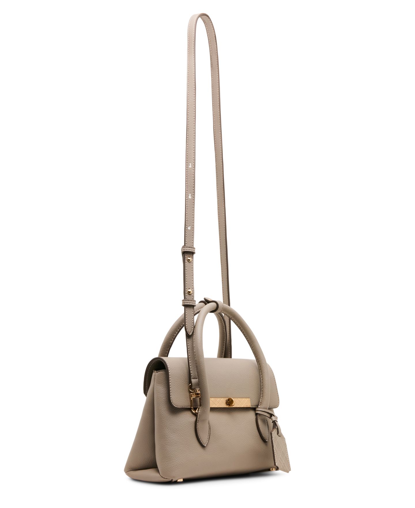 Женская сумка Anne Klein Medium Turn-Lock Convertible Strap Satchel Handbag, цвет: Бежевый — фото 3