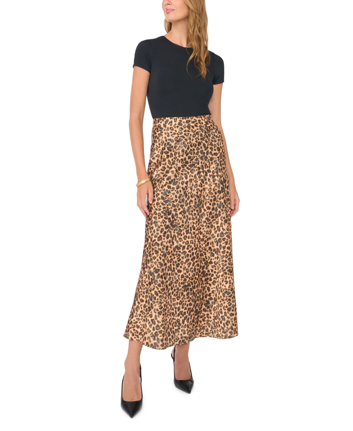 Женская юбка Vince Camuto High-Waisted Leopard-Print Maxi, цвет: Имбирный — фото 2