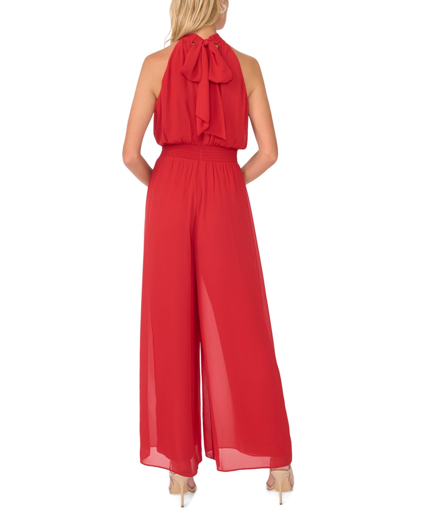 Женский комбинезон Vince Camuto Halter Tie-Back Wide-Leg Jumpsuit, цвет: Красный — фото 4