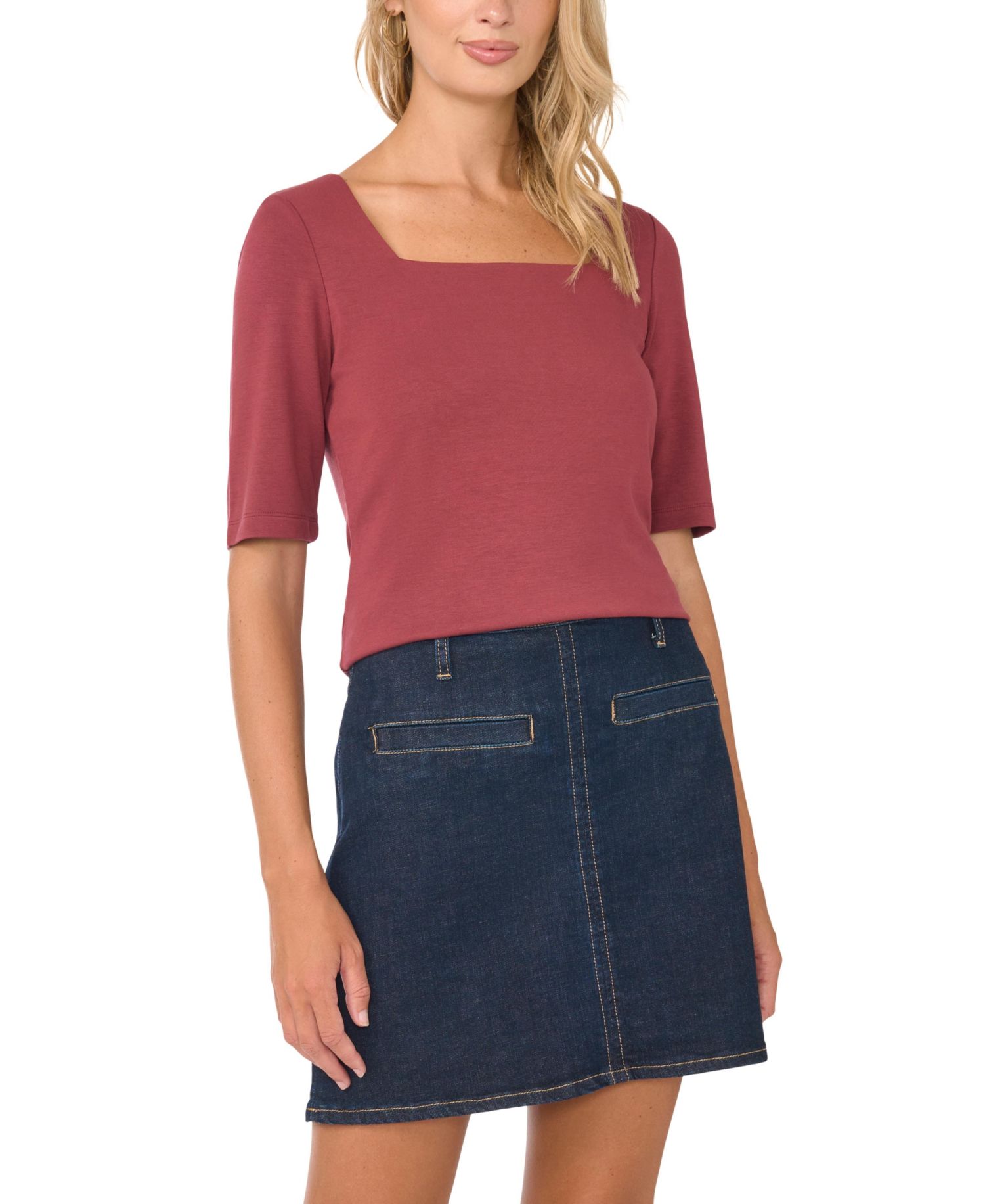 Women's Square Neck 3/4-Sleeve T-Shirt