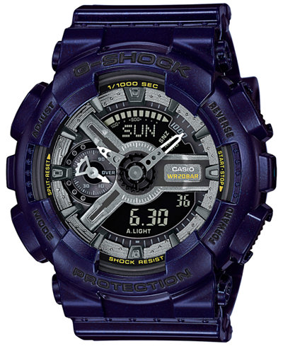 G-Shock Women's Analog-Digital S-Series Blue Resin Strap Watch 46x49mm GMAS110MC-2A