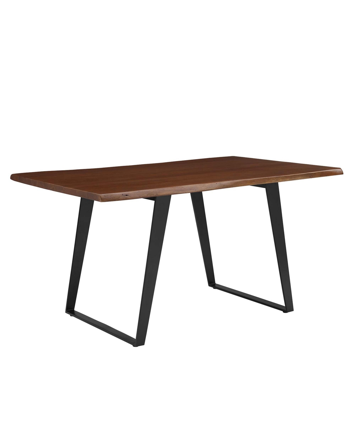 EEI-6067-BLK-WAL 60 in. Astound Live Edge Acacia Wood Dining Table, Black & Walnut