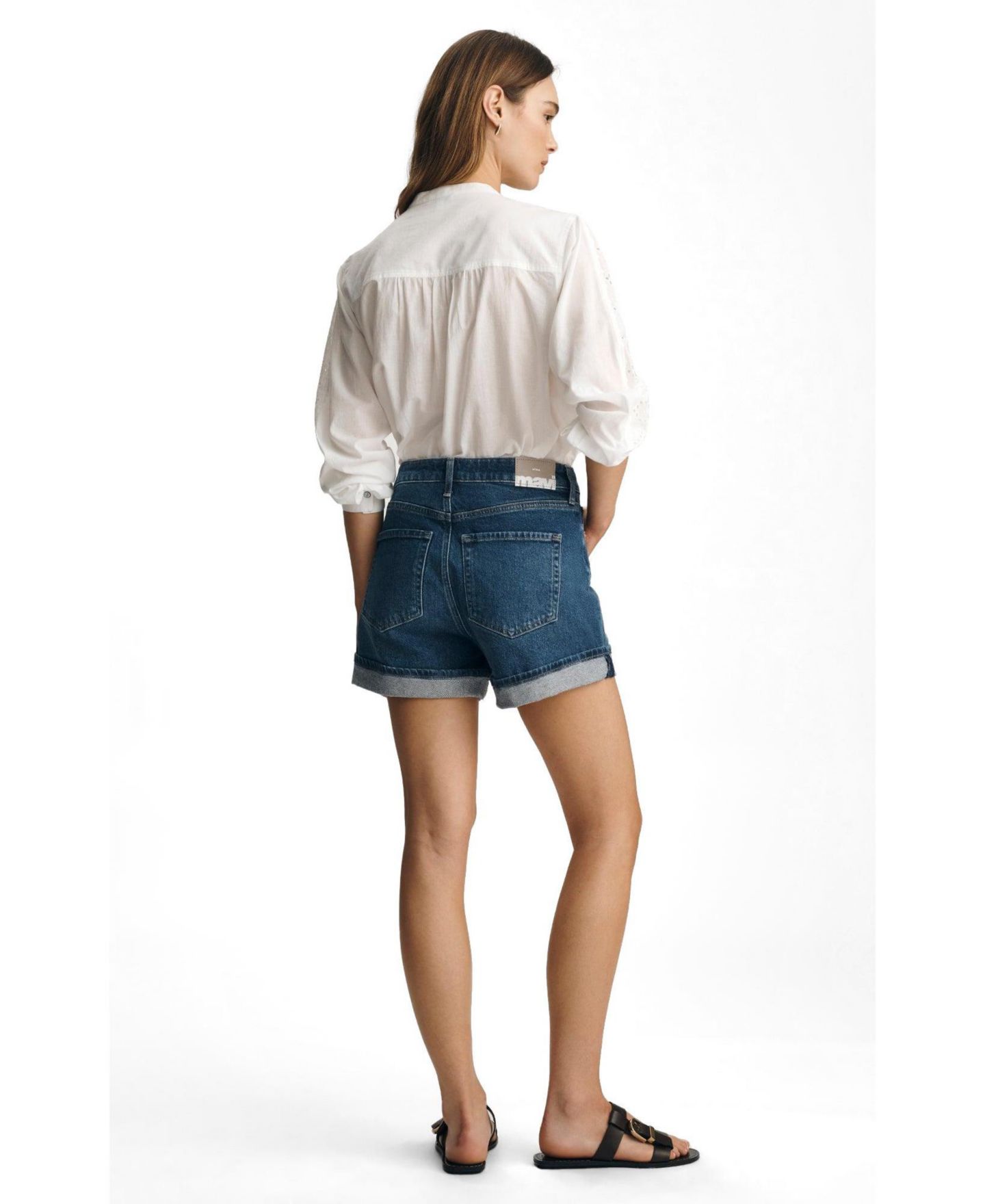 Женские шорты Mavi Jeans Heidi High-Waisted Cuffed Denim, 3.5" Inseam, цвет: Синий — фото 3