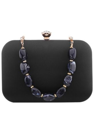 Kaela Beaded Strap Minaudiere Small Clutch Handbag
