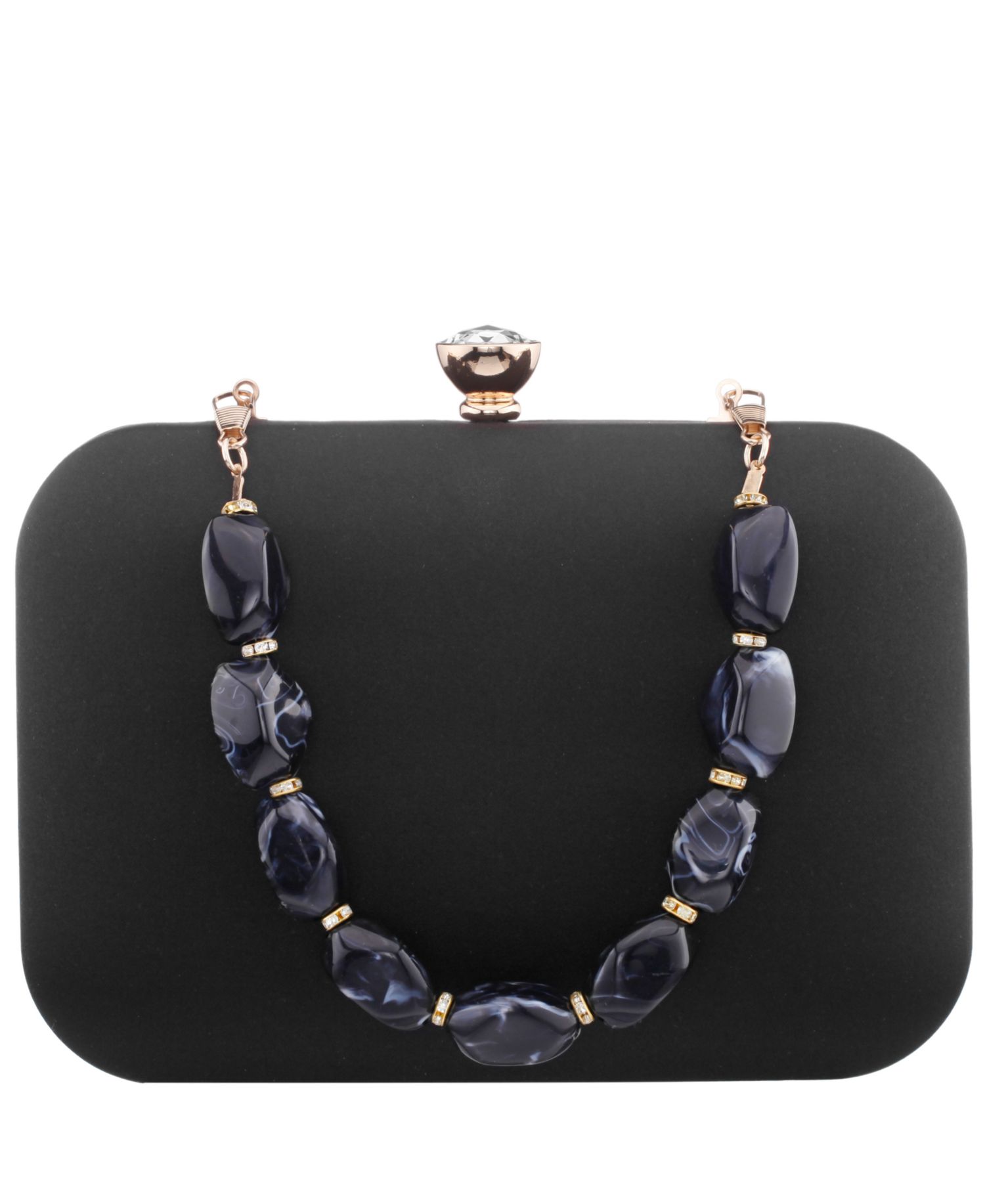 Kaela Beaded Strap Minaudiere Small Clutch Handbag