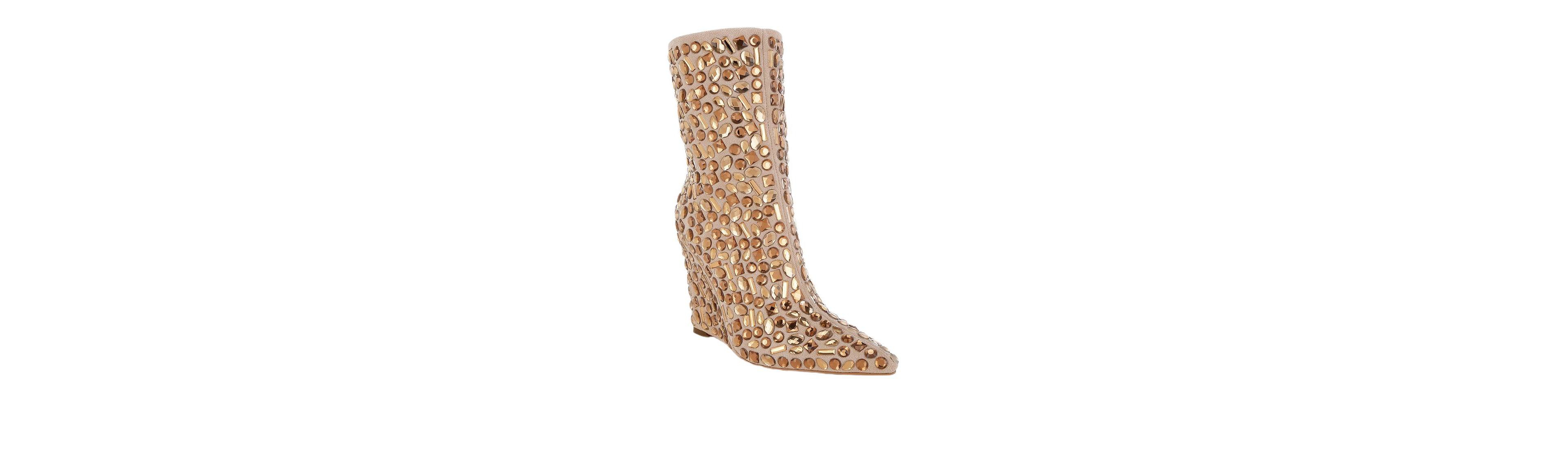 Trend Titan Diamante Slim Wedge Heel Boots