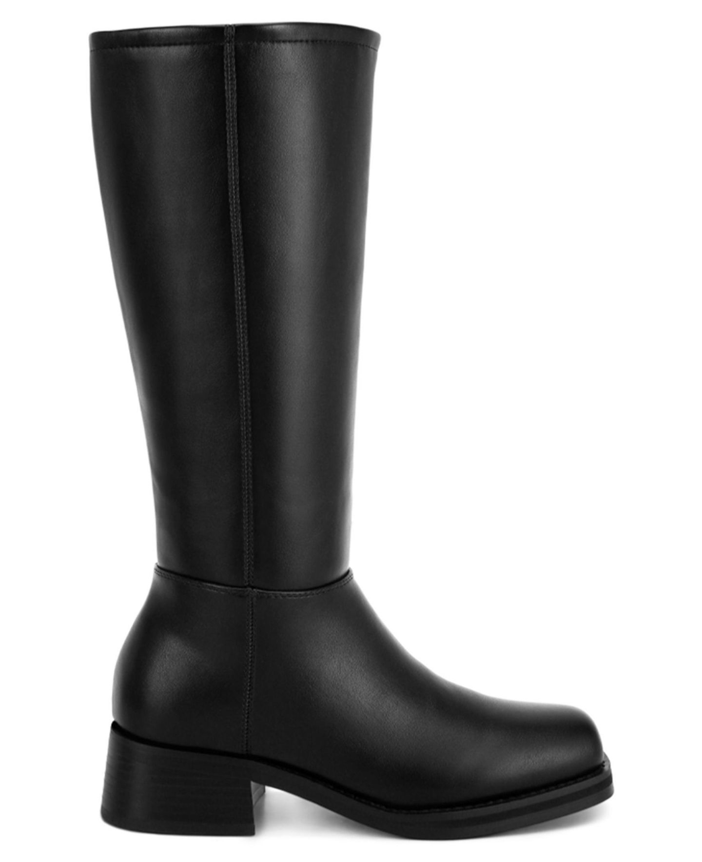 Женские ботинки London Rag Golda Knee High Block Heel, цвет: Чёрный гладкий — фото 2