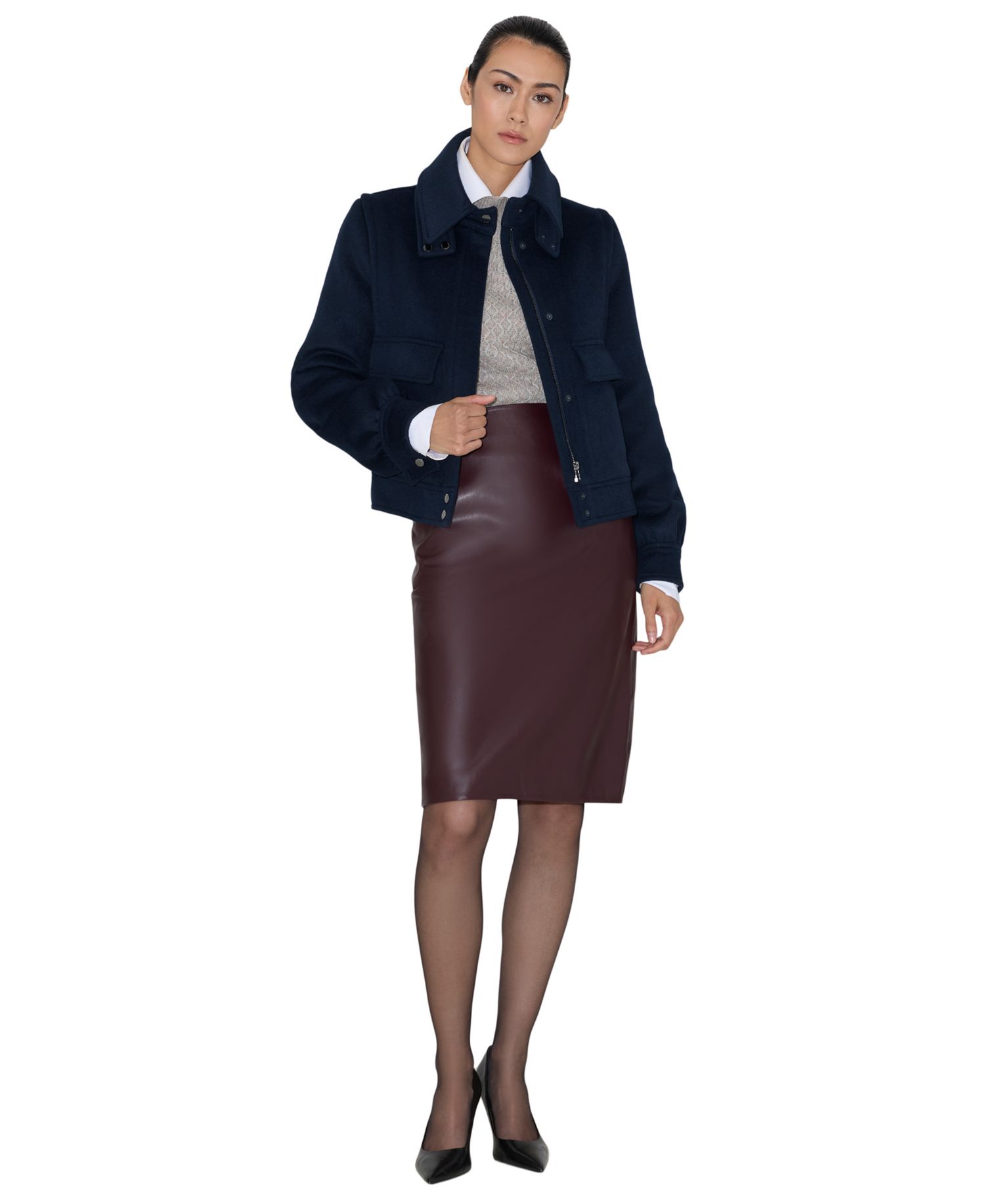 Women's Gene Wool-Blend Bomber Short Coat
