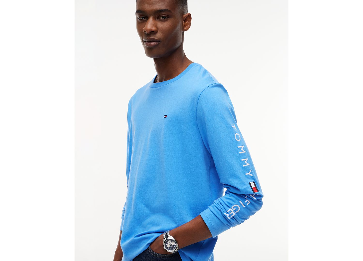 Men's Long-Sleeve Logo Crewneck T-Shirt