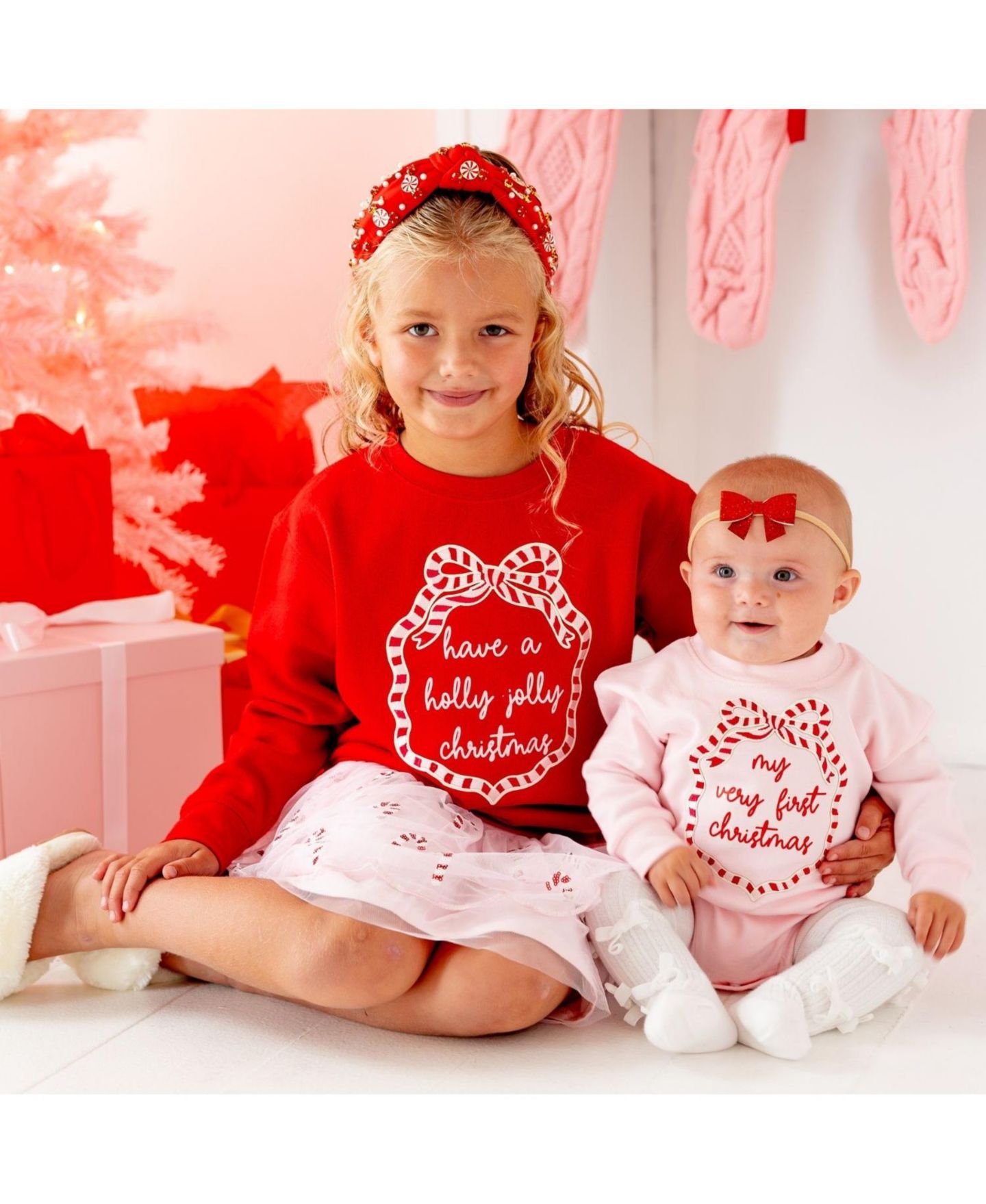 Толстовка Sweet Wink Holly Jolly Sequin Bow Patch Crewneck для девочек, цвет: Красный — фото 4