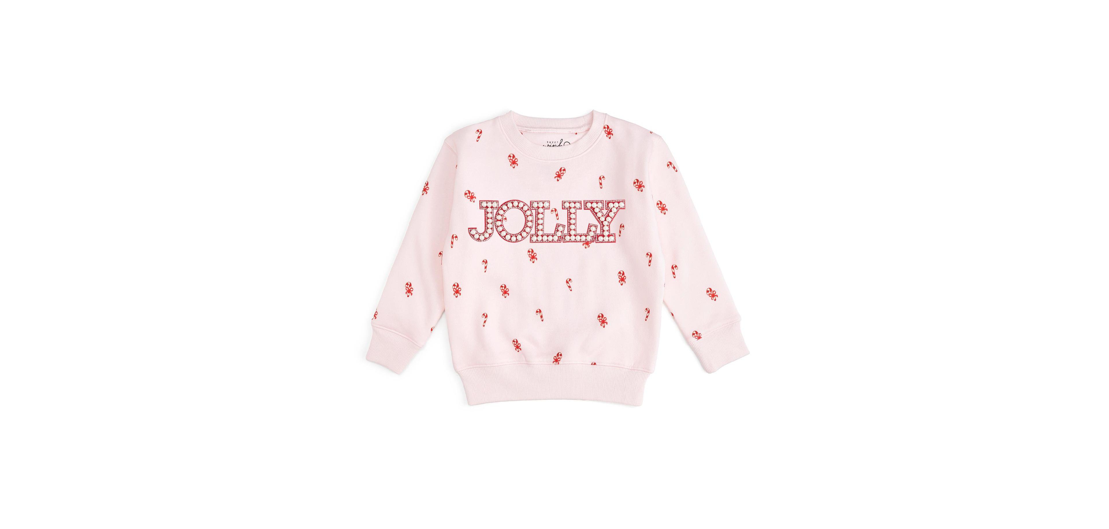 Sweet Wink Girls' 4-6x Jolly Holiday Candy Cane Sweatshirt