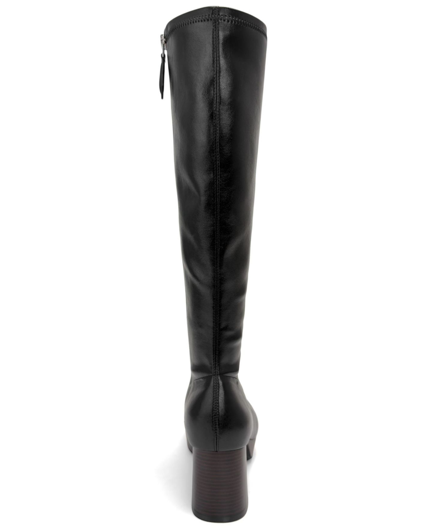 Женские ботинки Aerosoles Sasha Over-the-Knee Square-Toe Platform, цвет: Чёрная искусственная кожа — фото 3