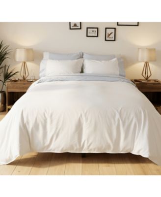 Bicolor Percale Duvet Cover Set (5-Piece
