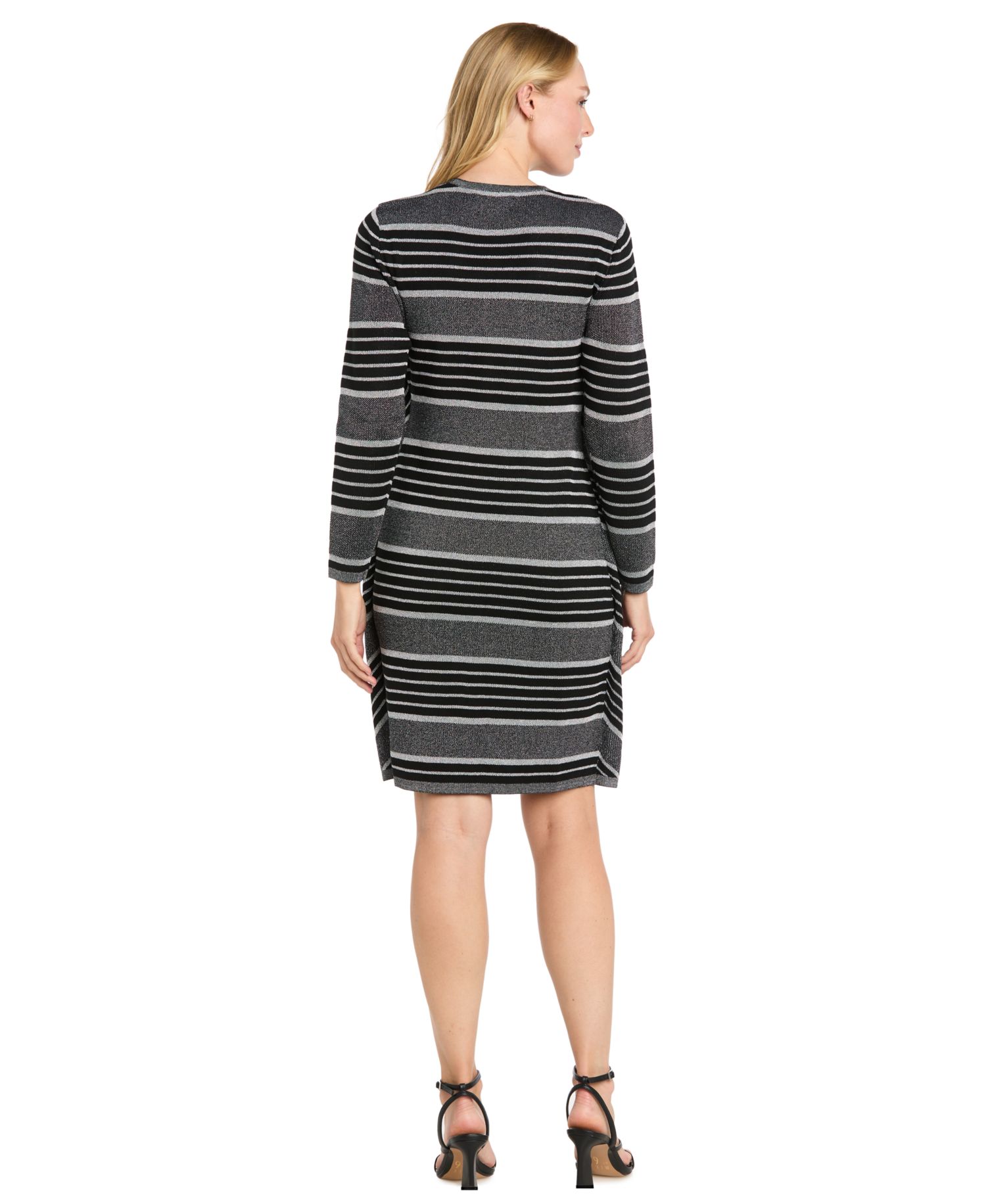 Women's Knit Striped Crewneck Jacket Dress