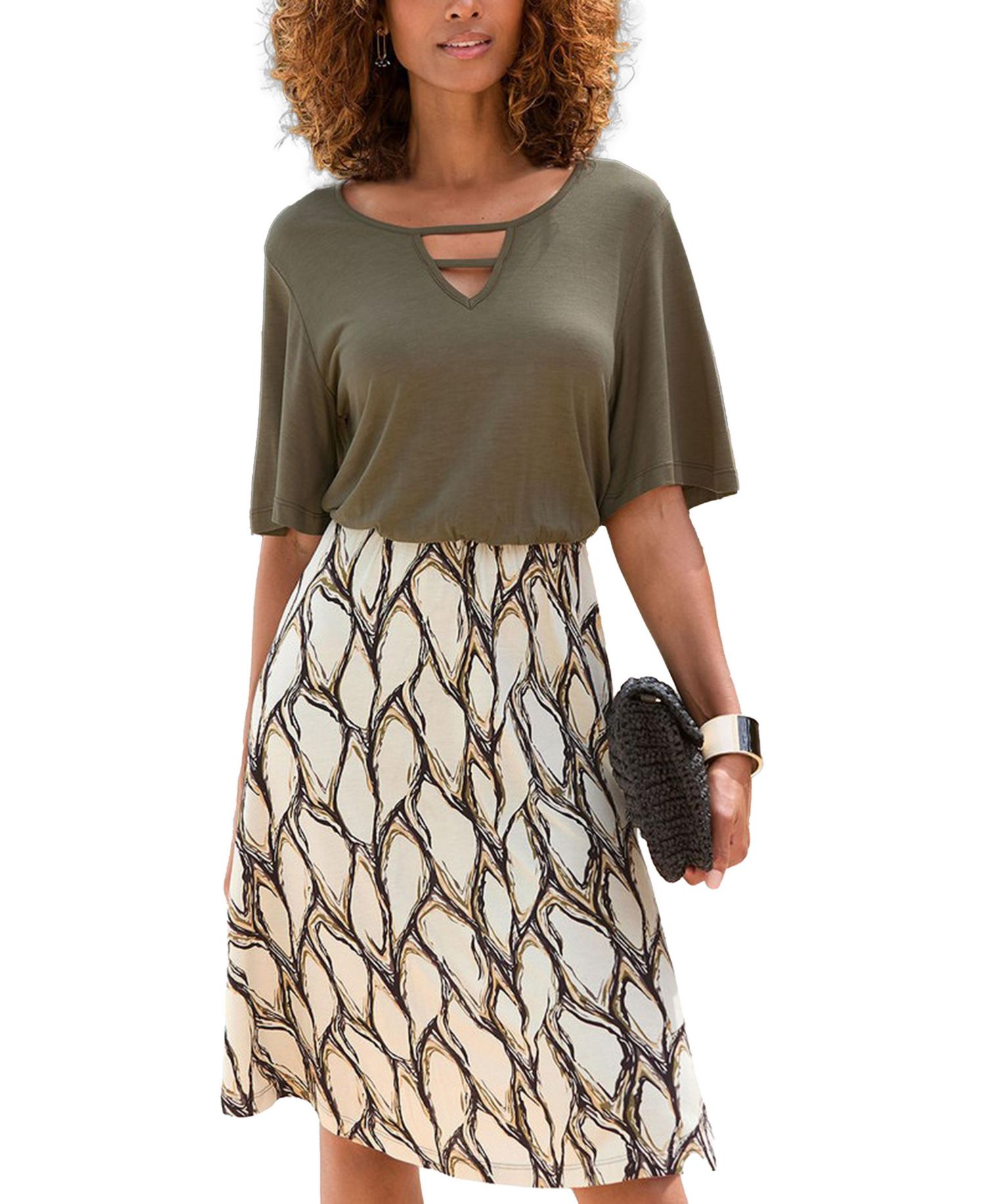 Women's Short-Sleeve A-Line Mini Dress