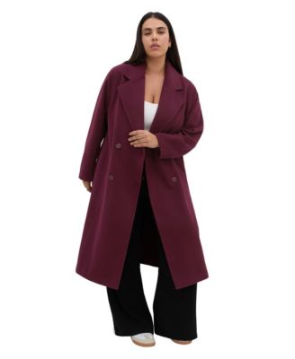 Plus Size Anita Longline Double-Breasted Coat