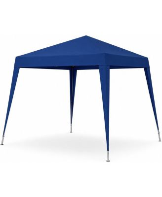 10x10 Pop Up Canopy Tent with Fabric Skirts, Slant Leg Steel Frame, Portable Outdoor Shelter, Navy Blue