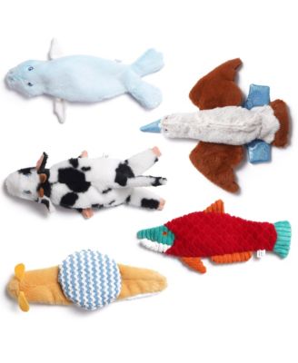 Crinkle Plush Dog Toy Set Animal Designs Squeaky Boredom Relief For All Dogs