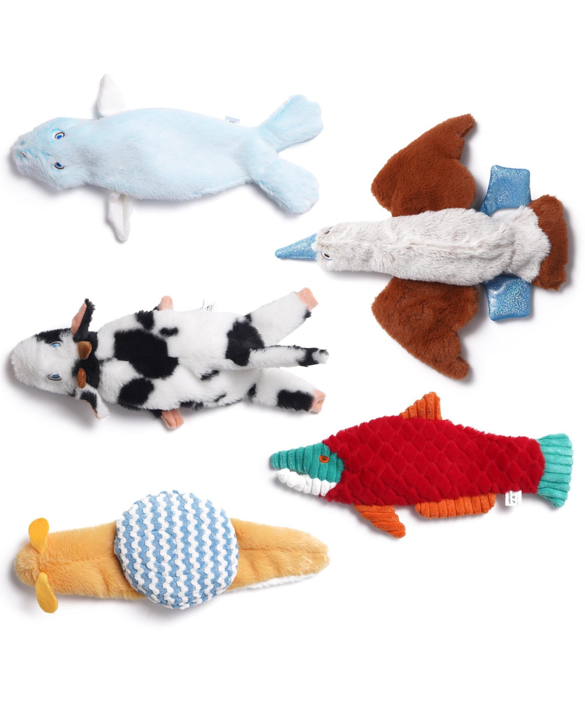 Magicorange Crinkle Plush Dog Toy Set Animal Designs Squeaky Boredom Relief For All Dogs