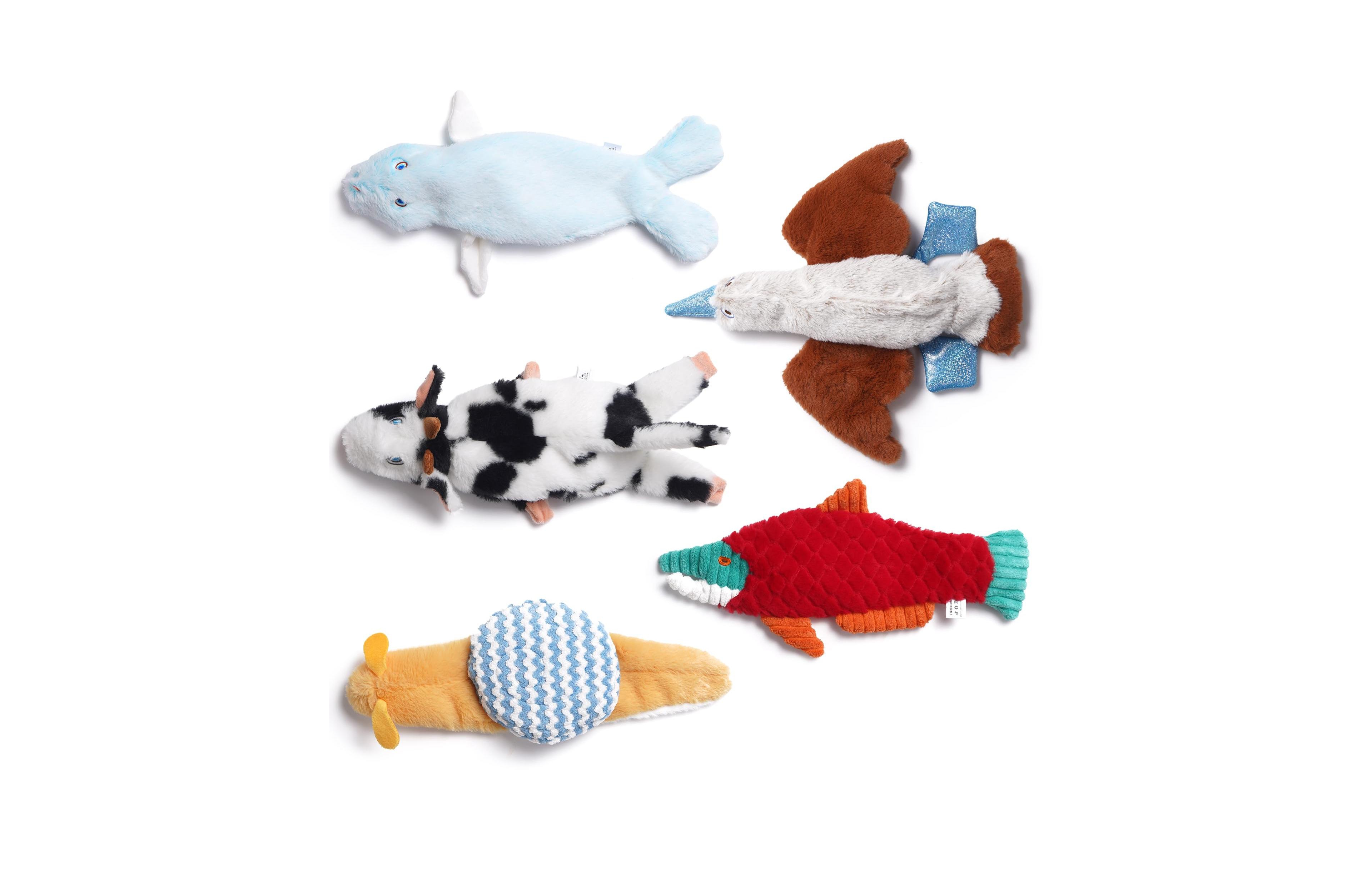 Magicorange Crinkle Plush Dog Toy Set Animal Designs Squeaky Boredom Relief For All Dogs