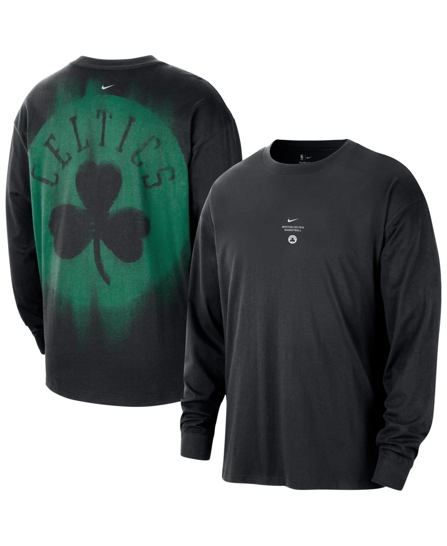 Мужская футболка Nike Black Boston Celtics 2026 Standard Issue Pre-Game Performance Long Sleeve — фото 1
