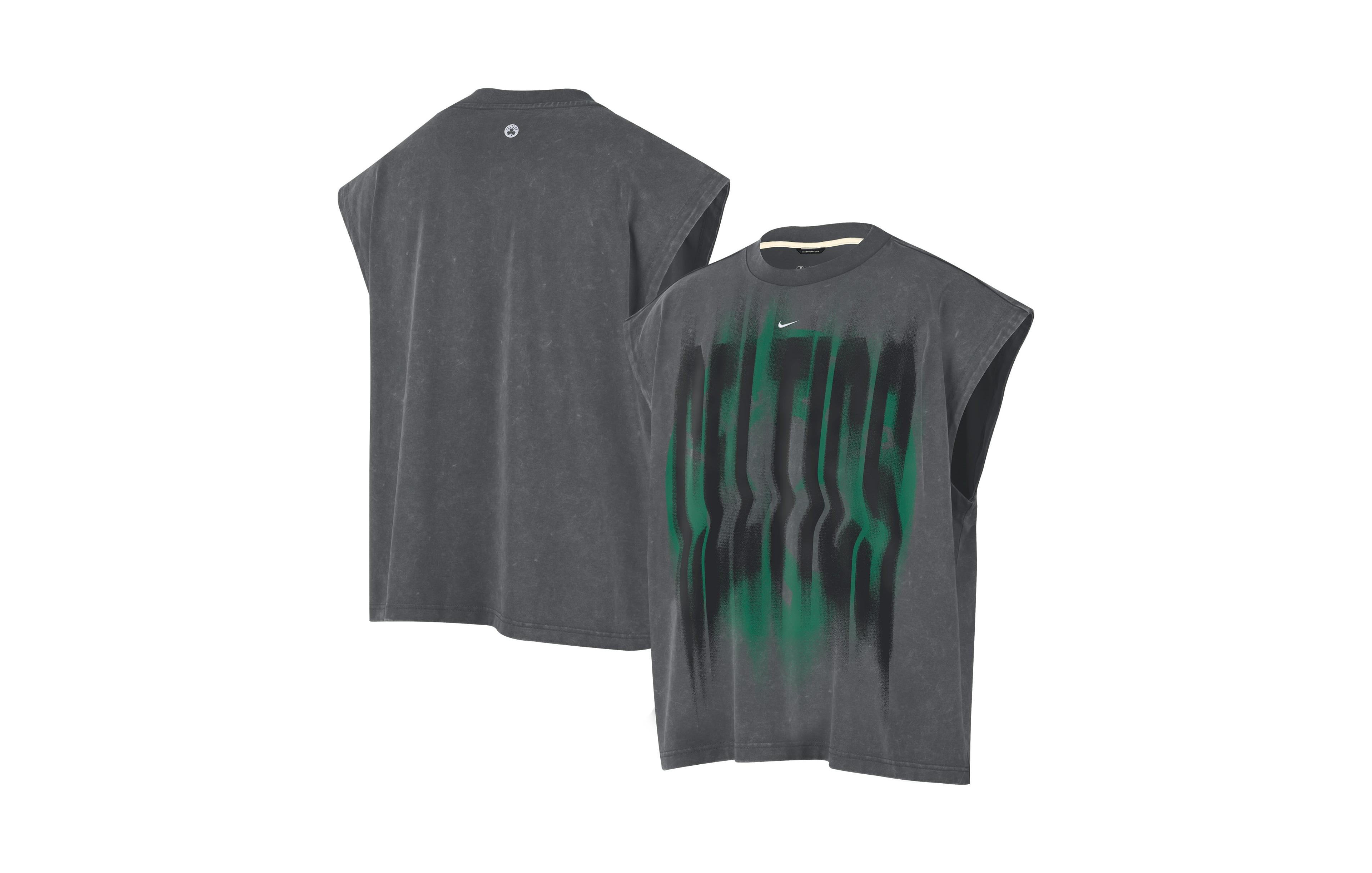 Nike Men's Charcoal/ White Boston Celtics Pregame Sleveless Icon Tank T- Shirt