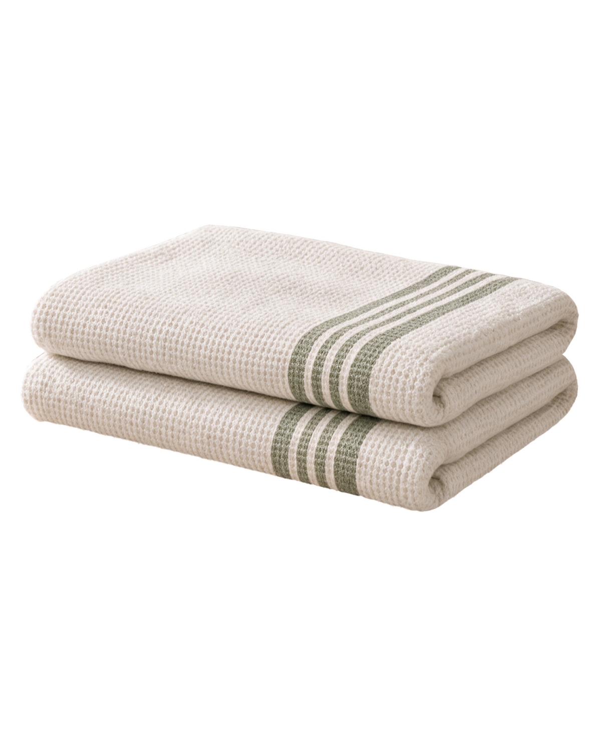 Madison Park Millstreet Waffle Cotton 2-Piece Towel Set - Green