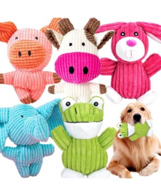 5 Pack Squeaky Plush Dog Toys For Aggressive Chewers