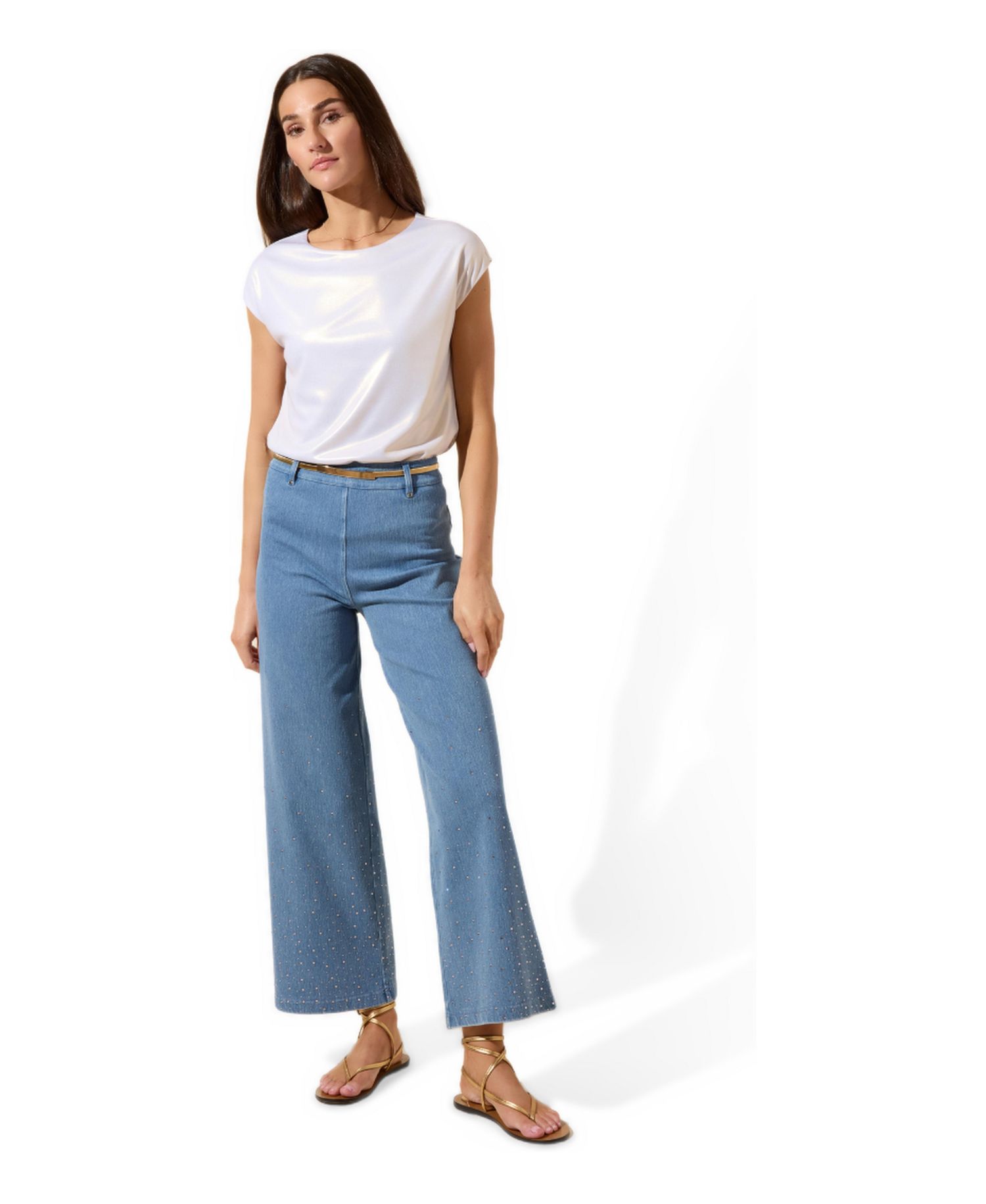 Women's Lyssentials Metallic Boat Neck T-Shirt