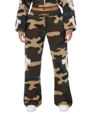 Women's Low-Rise Straight Leg Camo Sweatpants
