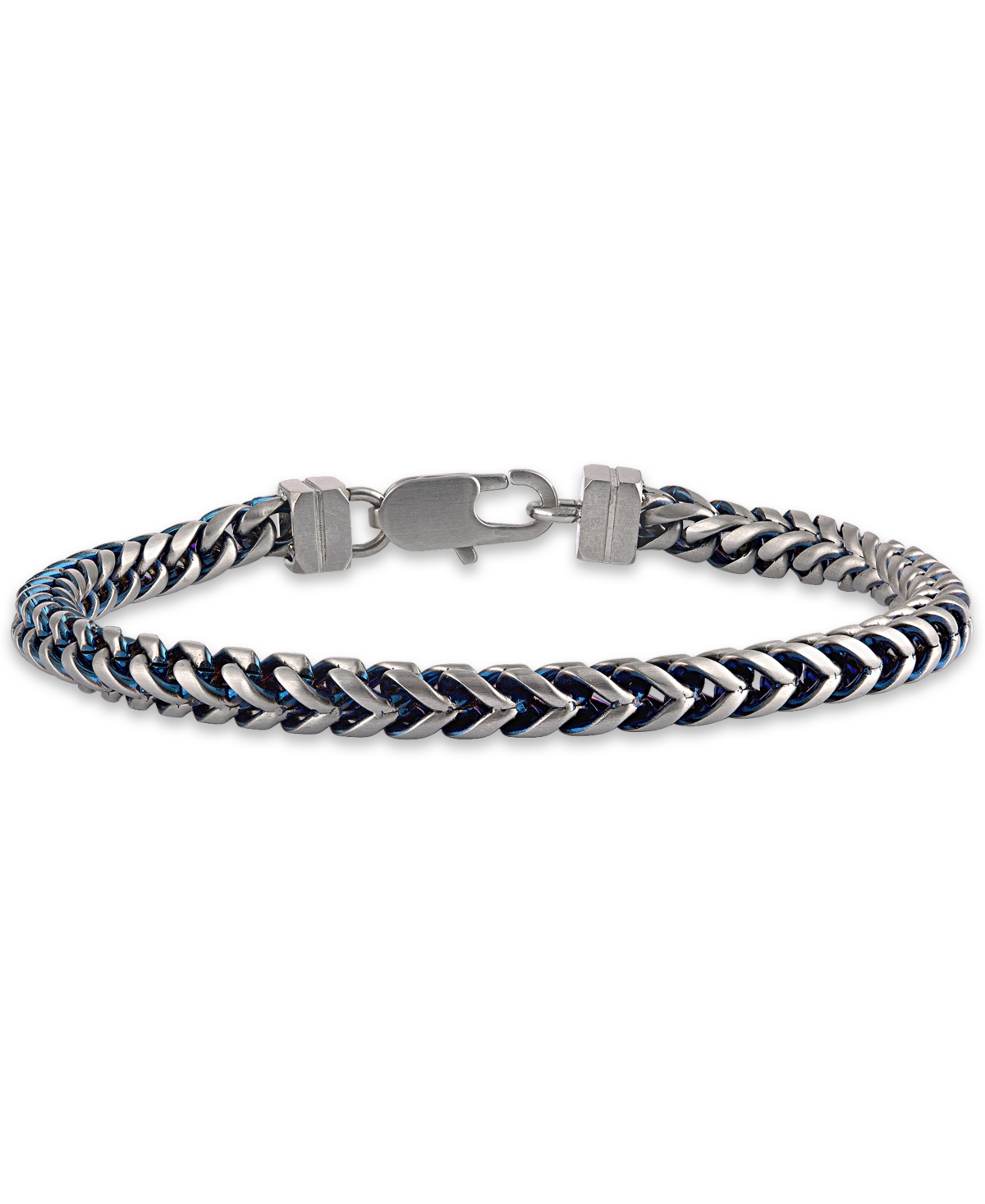 Esquire Men's Jewelry Blue Ion-Plated Stainless Steel Chain 7.5" Bracelet (8mm)