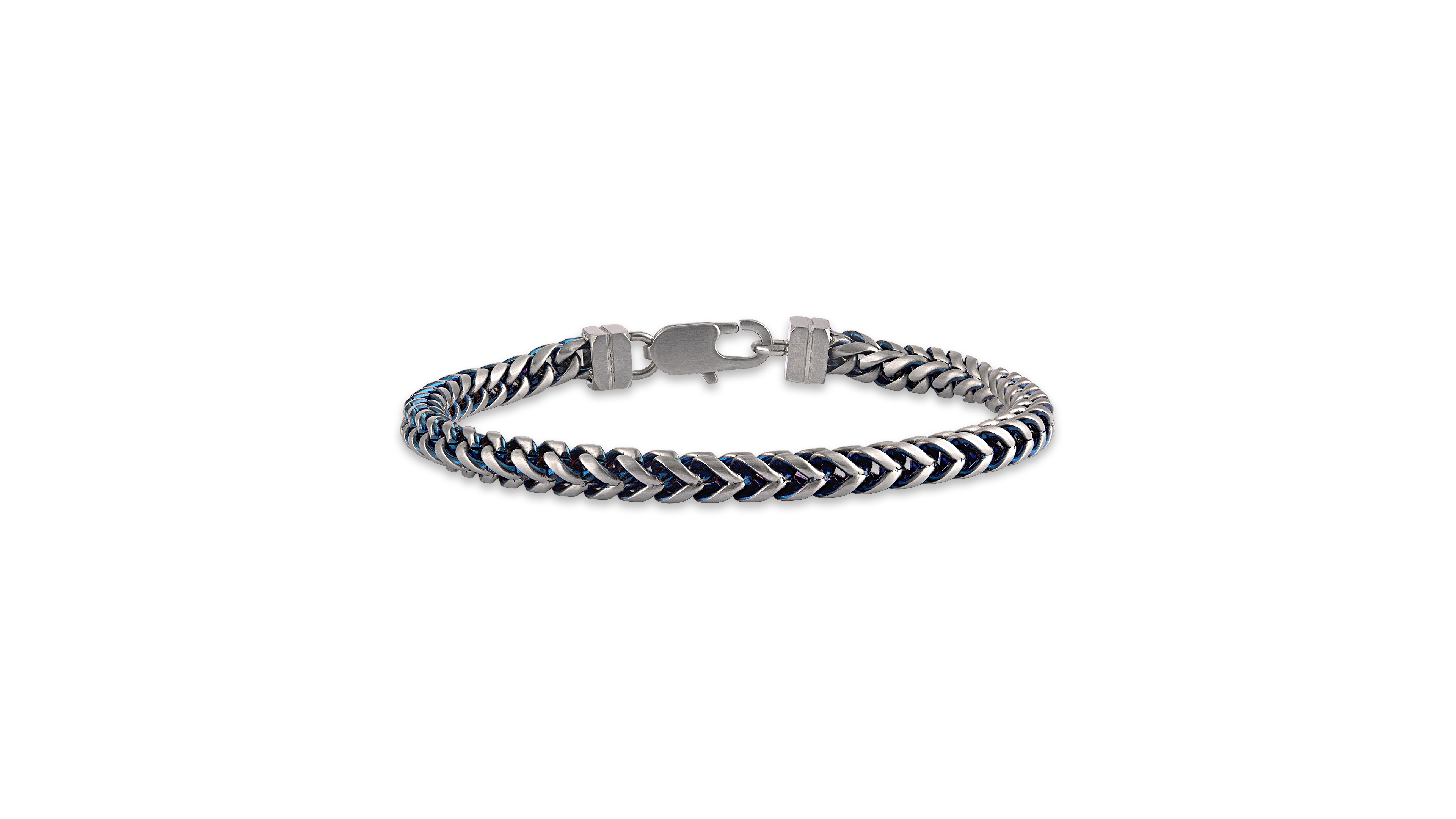 Esquire Men's Jewelry Blue Ion-Plated Stainless Steel Chain 7.5" Bracelet (8mm)
