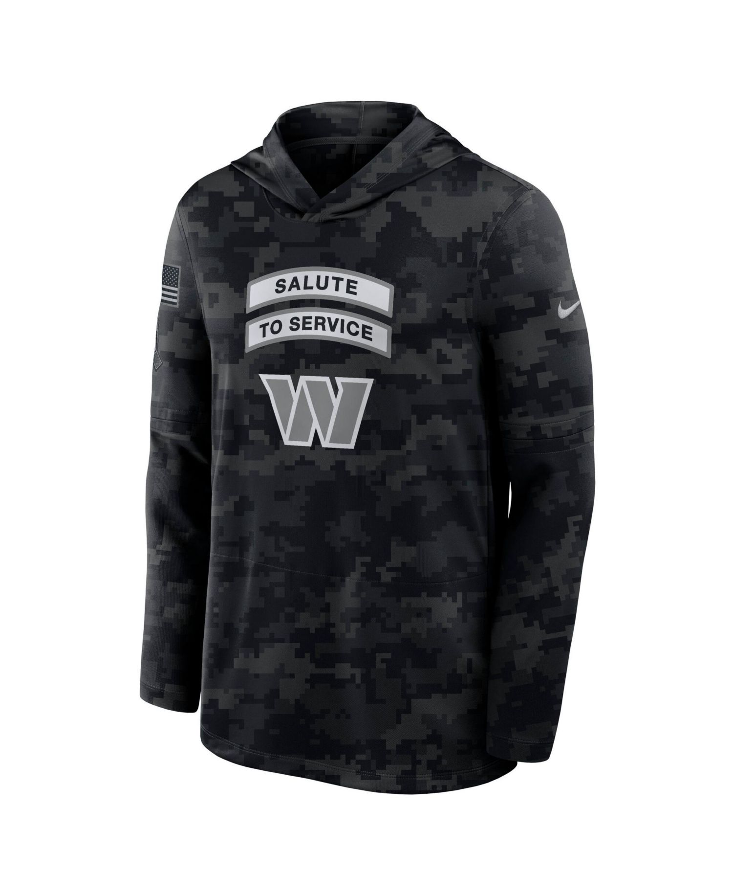 Men's Black Washington Commanders 2026 Salute to Service Sideline Lightweight Hooded Pullover
