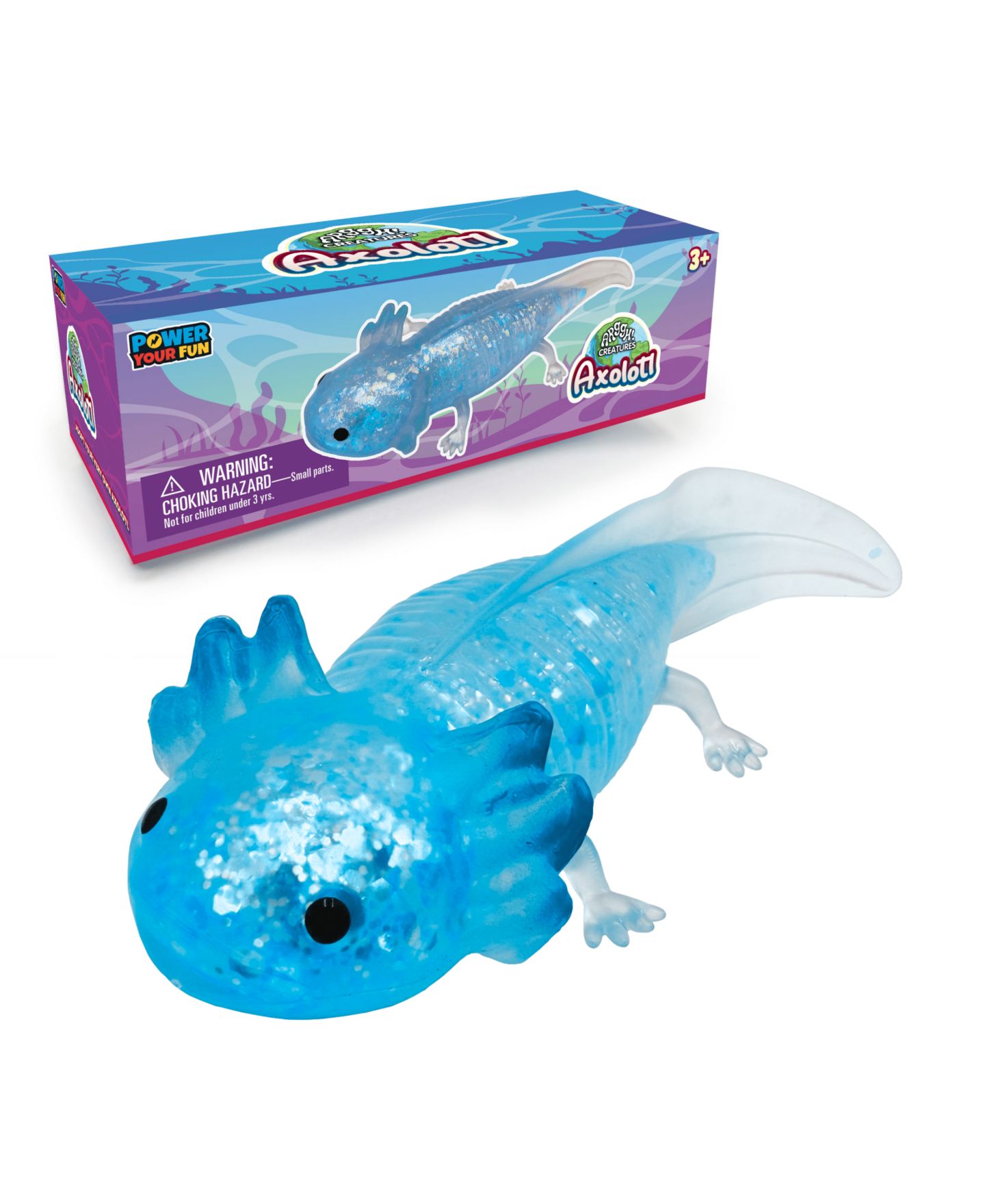 Детский мяч Power Your Fun Axolotl Color-Changing Squishy Stress Ball, 1-Piece, от 3 лет — фото 1