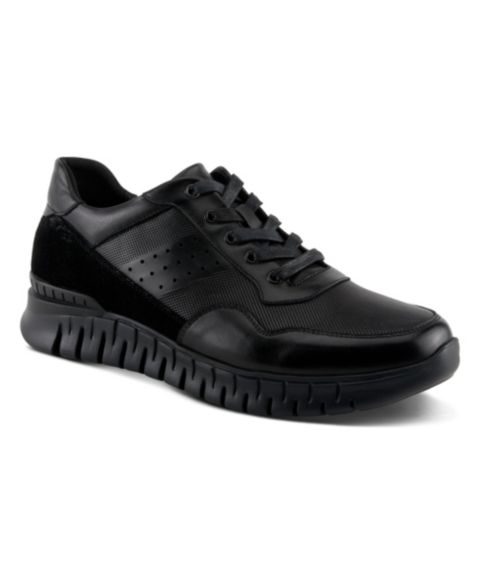 Мужские кроссовки Spring Step Alton Leather and Suede Sneakers with Removable Insoles, цвет: Чёрный