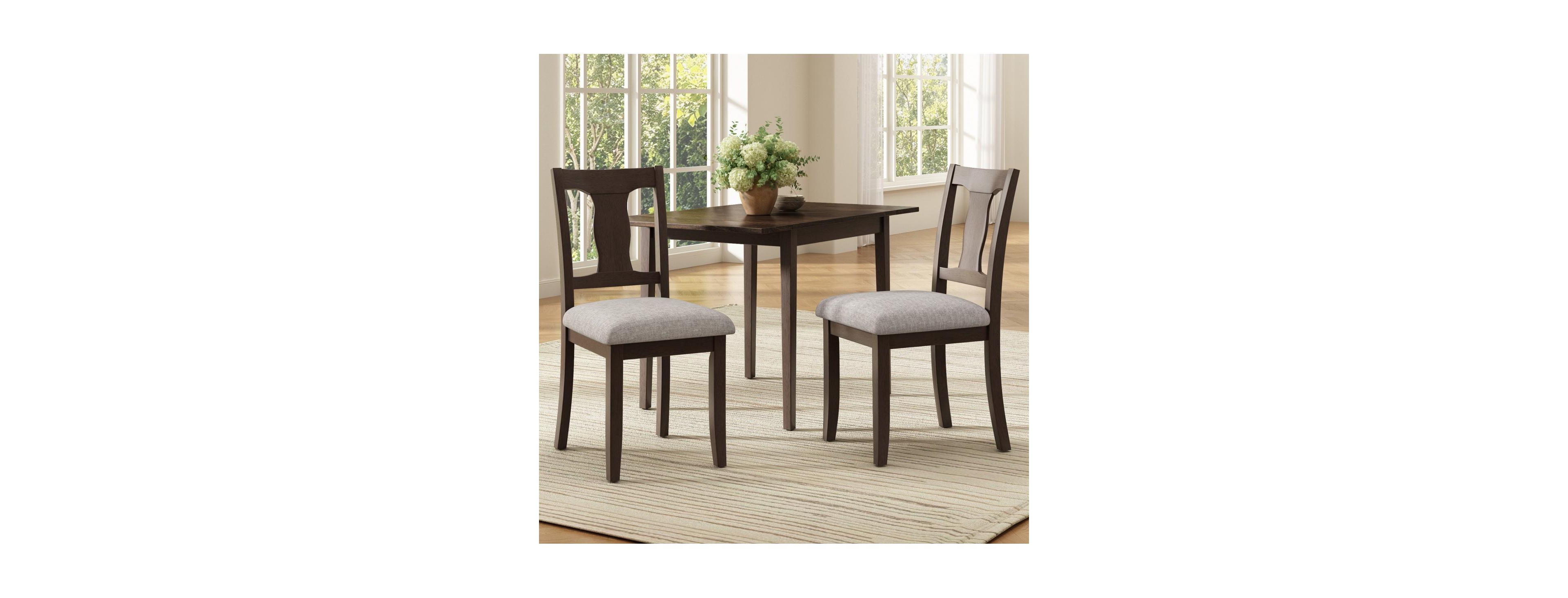 Maison Boucle Dining Chairs Set of 2, Mid-Century Modern Side Chairs, Upholstered Padded Seats, High Back, Solid Rubberwood Frame