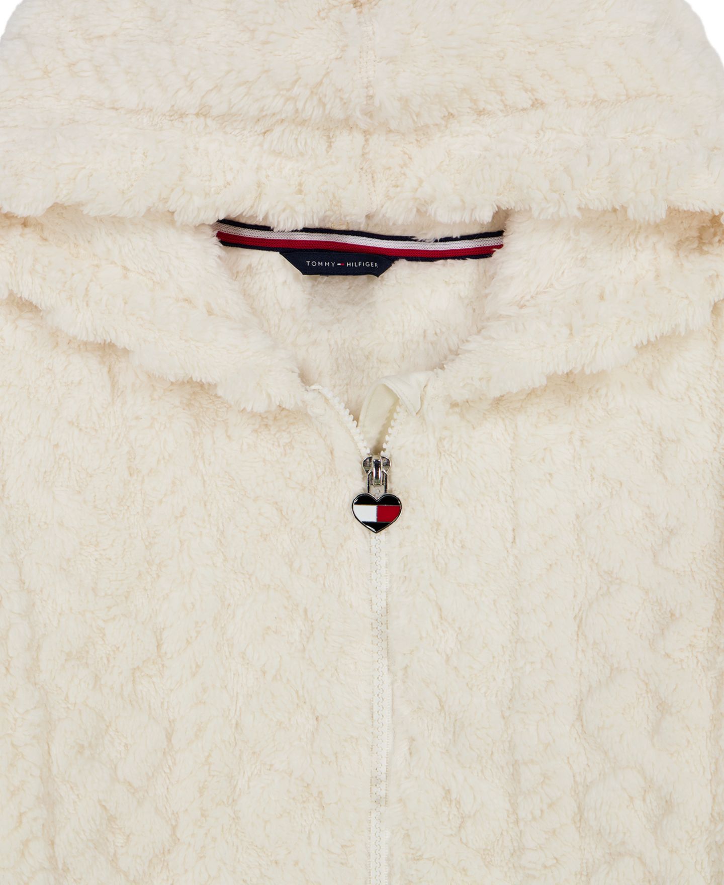 Худи Tommy Hilfiger Full-Zip Cable-Knit Sherpa для девочек, цвет: Верблюжий — фото 8