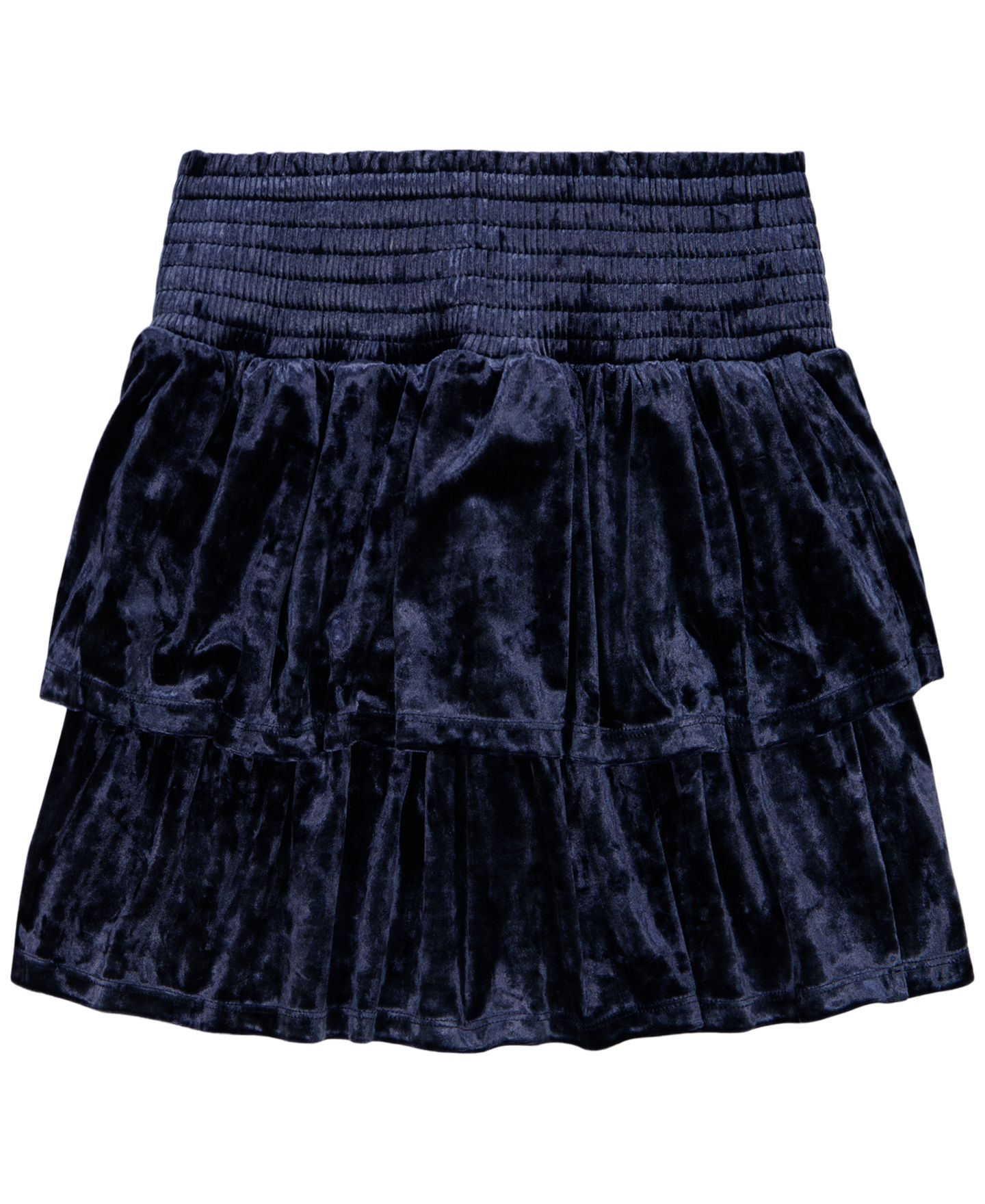Юбка Tommy Hilfiger Panne Velvet Tiered Smocked Waist для девочек, цвет: Тёмно-синий — фото 2