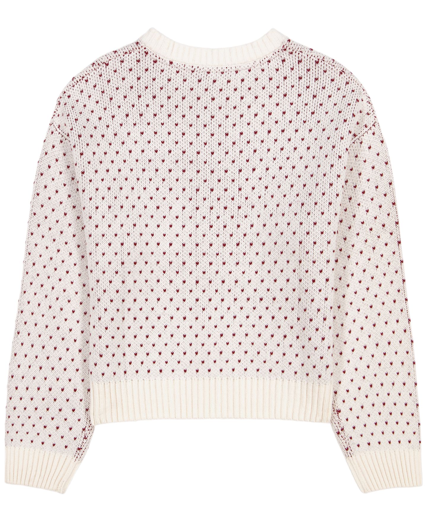 Свитер Tommy Hilfiger Heart Flag Intarsia Crewneck для девочек, цвет: Egret — фото 6