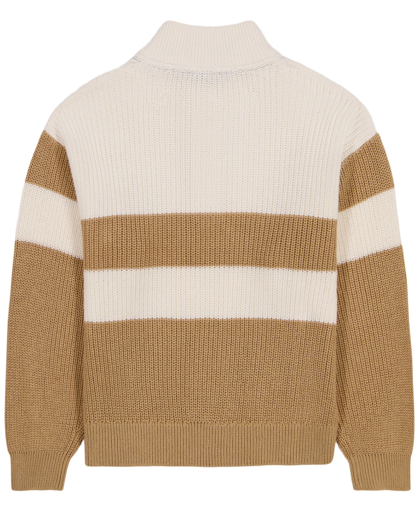 Свитер Tommy Hilfiger Quarter-Zip Ribbed для девочек, цвет: Верблюжий — фото 2