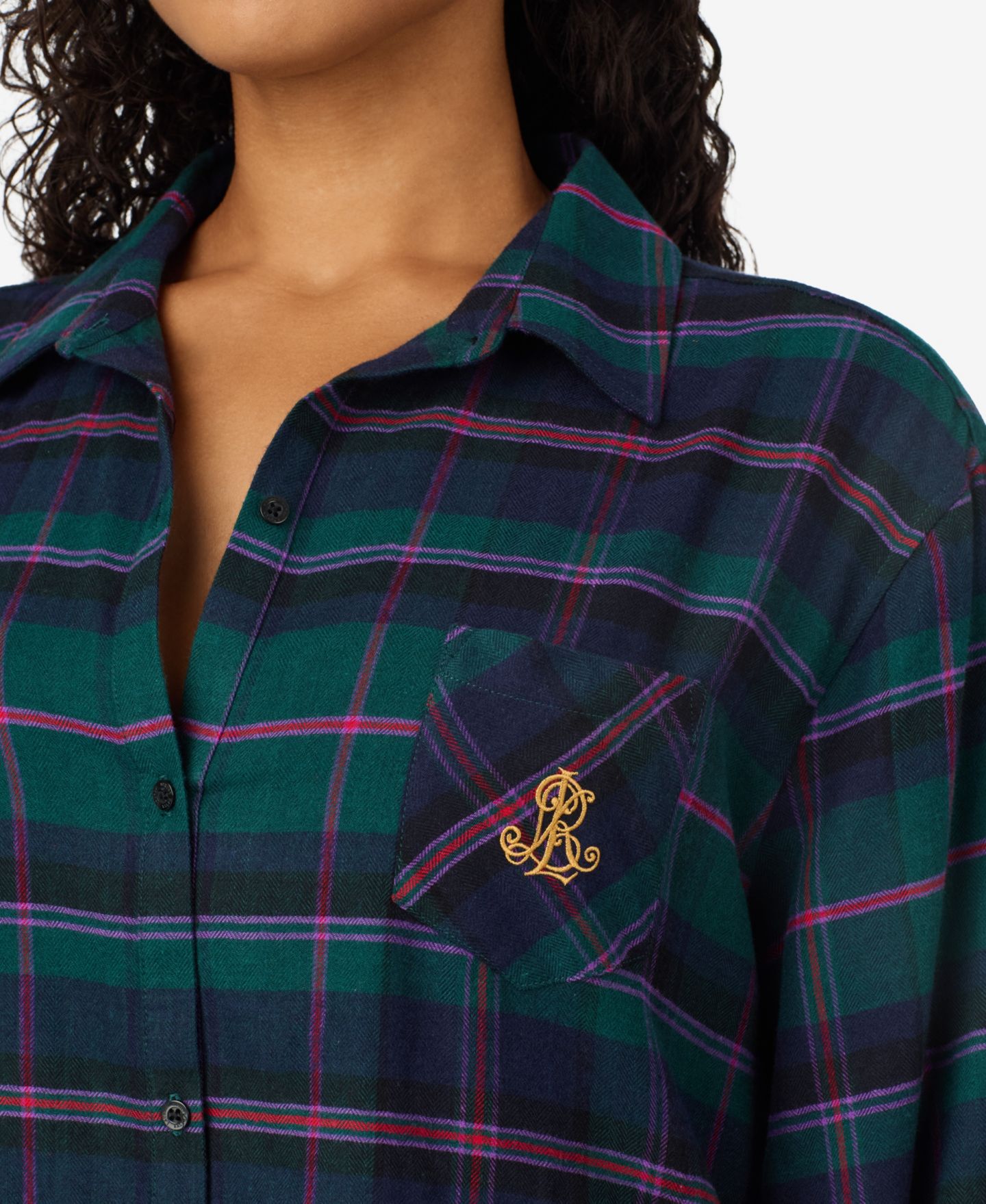 Сорочка, длинный рукав, на пуговицах — Lauren Ralph Lauren, цвет: Зелёный — фото 3