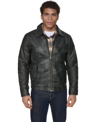Men's Genuine Leather Trucker Jacket