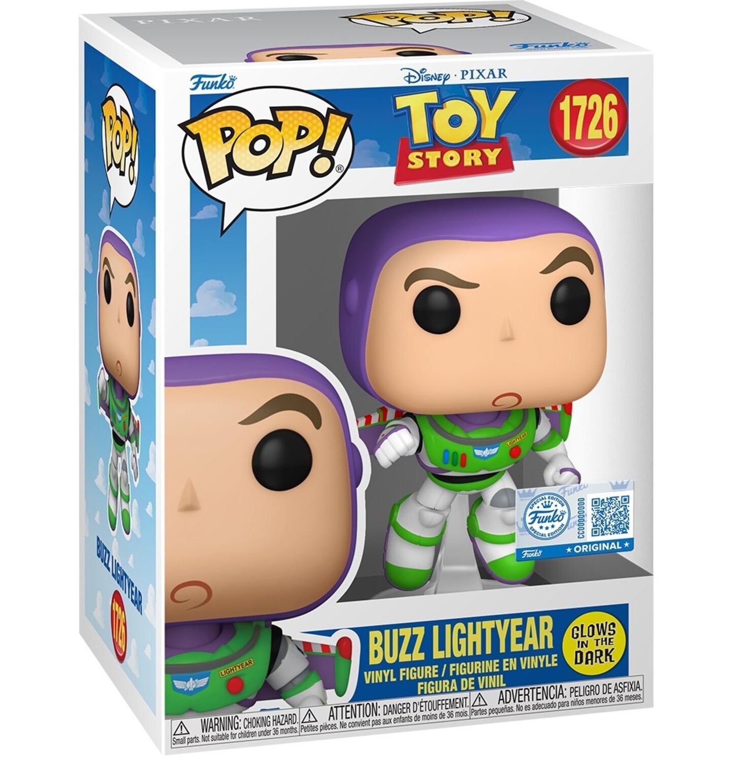 Детская фигурка Funko Pop! Disney Toy Story Buzz Lightyear Glow-in-the-Dark 3.65" Action Figure, Ages 3+, цвет: Open Miscellaneous — фото 2