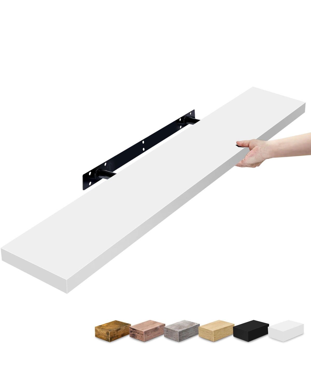 Sorbus 1 Piece (35x9 Inch) Long Floating Wall Shelves for Bedroom, Decor, Kitchen, Living Room - for Trophies, Frames, Bookshelf - White