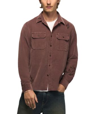 Men's Long-Sleeve Embroidered Corduroy Workshirt