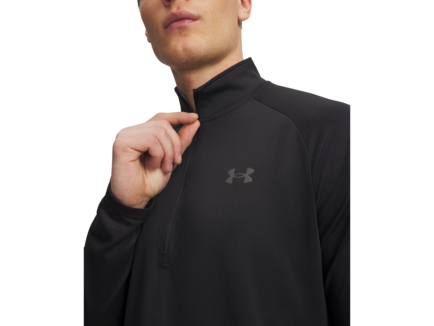 Мужская толстовка Under Armour UA Tech Half-Zip Pullover, цвет: Чёрный — фото 2