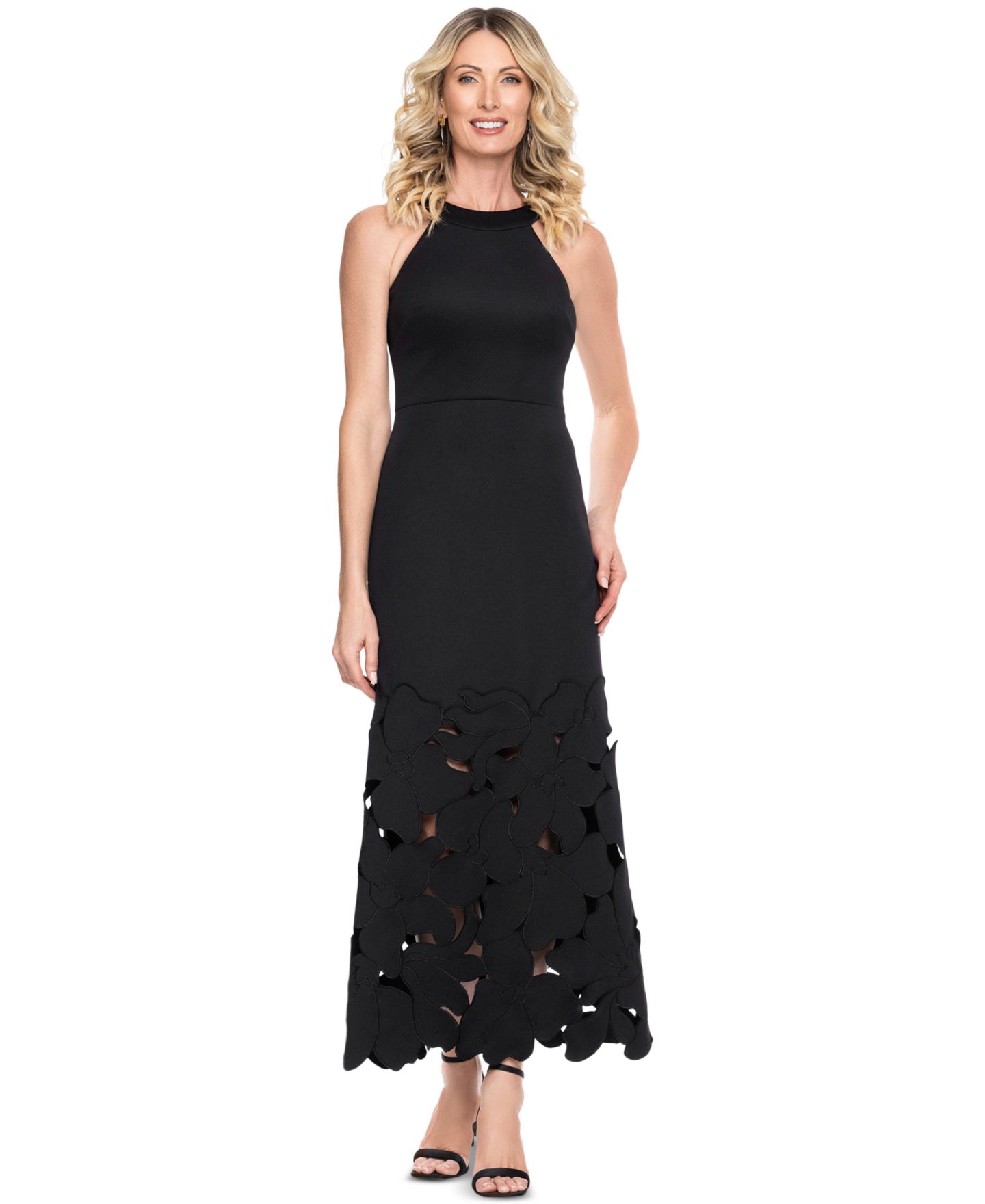 Женское платье Betsy & Adam Halter Neck Sleeveless Midi, цвет: Чёрный — фото 1