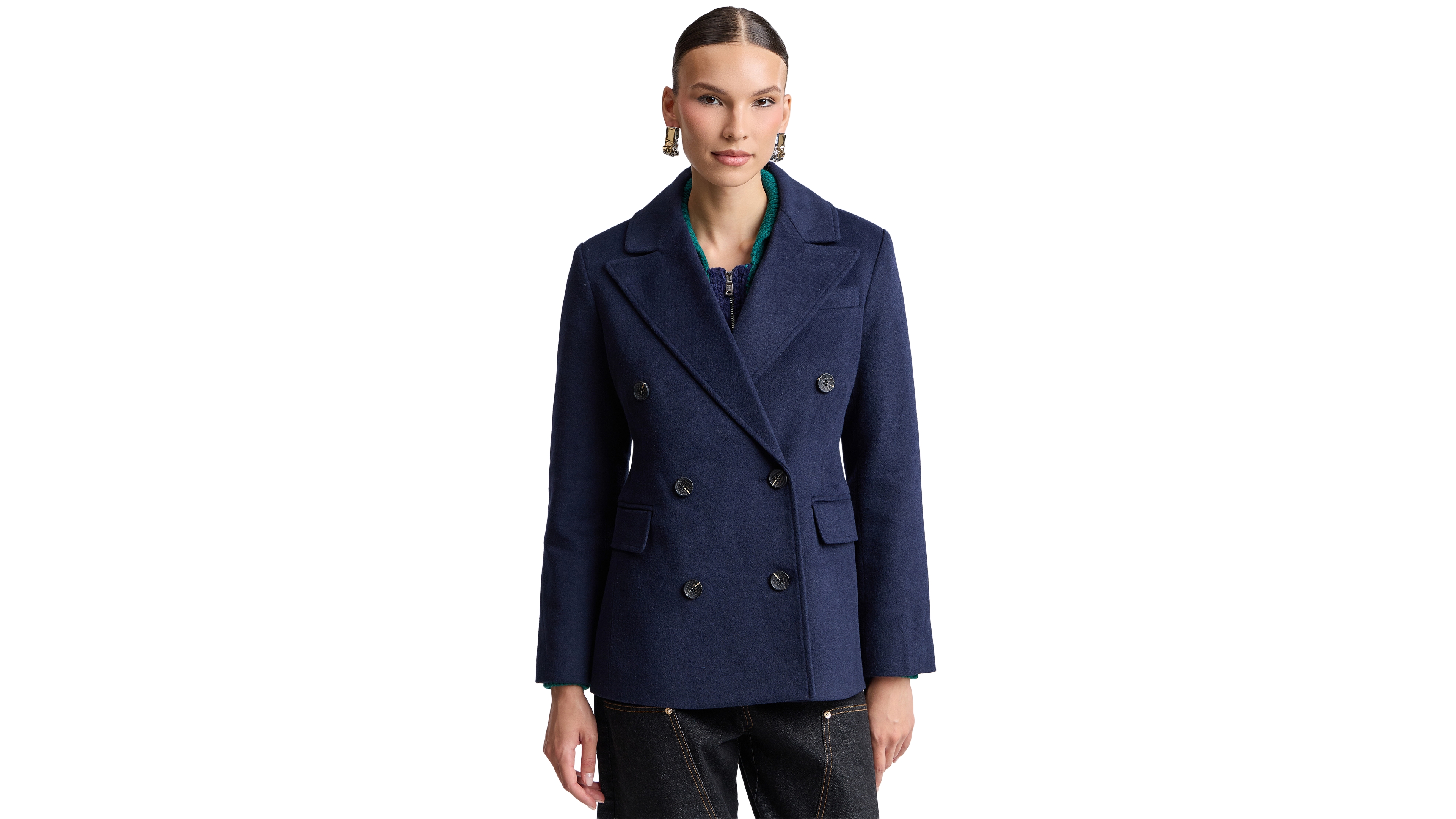 Avec Les Filles Women's Double-Breasted Blazer