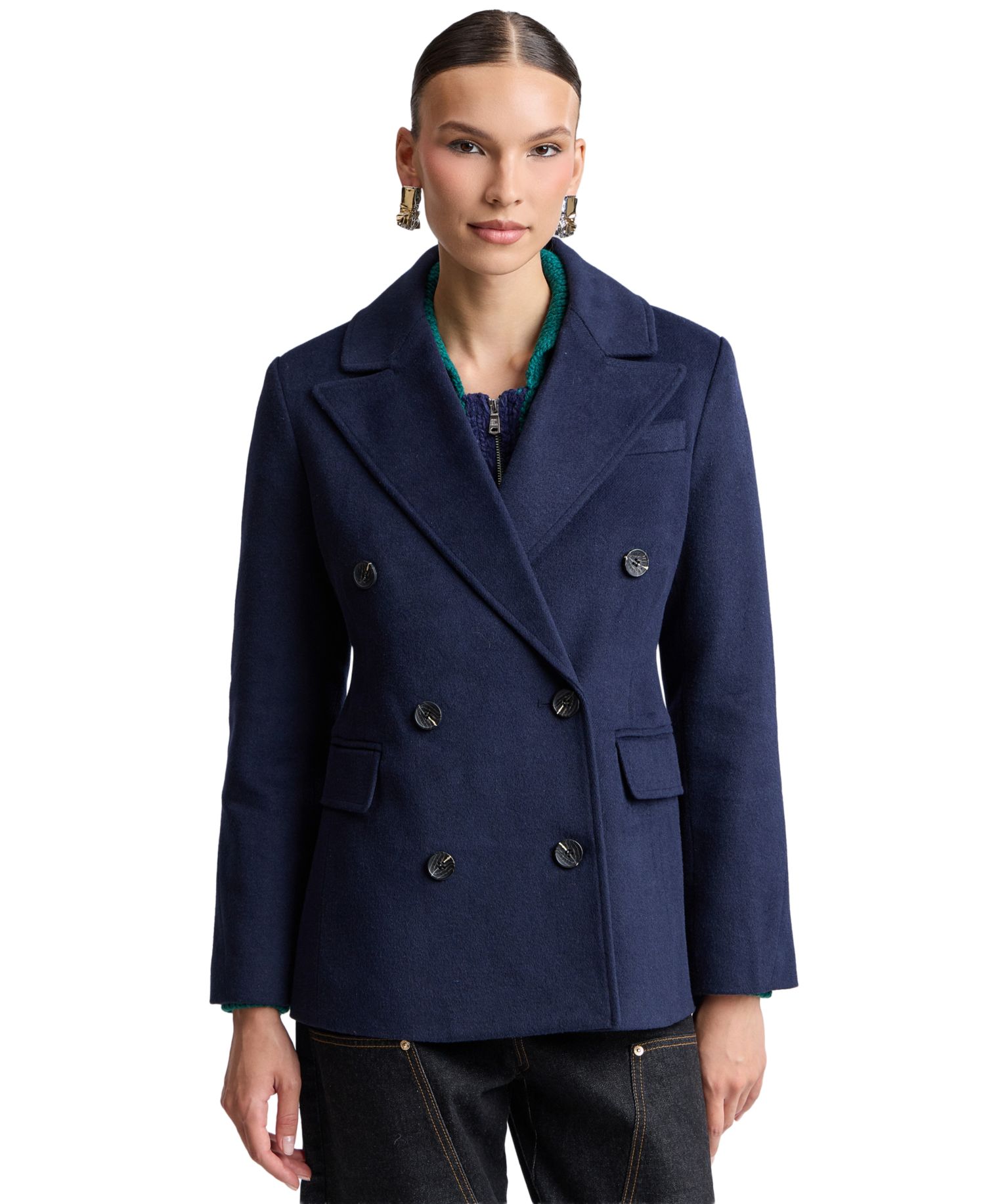 Women's Double-Breasted Plaid Blazer
